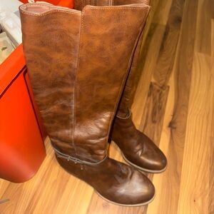Brown Leather Knee-High Boots